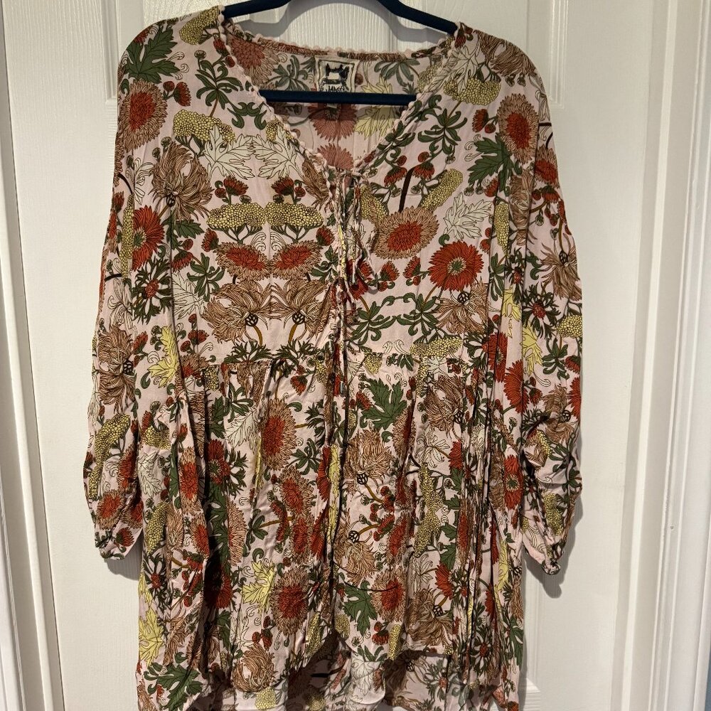 EUC JAASE CHLOE TUNIC SIZE XL CAN FIT 2XL/3XL PEASANT STYLE EMPIRE WAIST